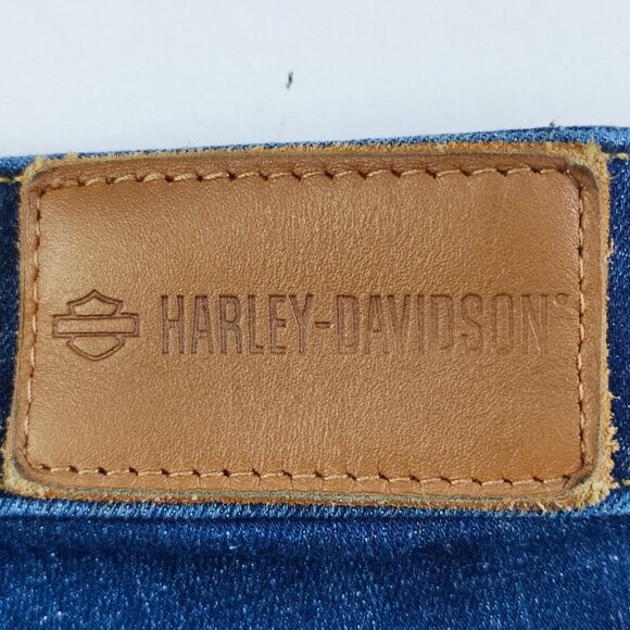 Harley -Davidson jeans women's size 29 denim blue mid rise slim boyfriend - Picture 5 of 16